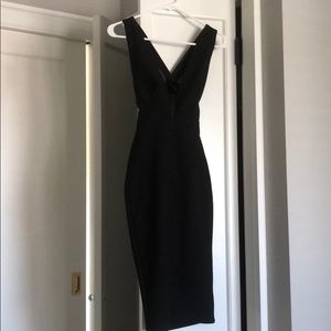 Asos Black plunging neckline black dress